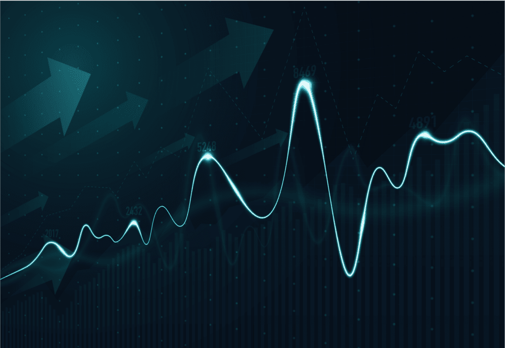 Financial market graph background